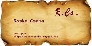 Roska Csaba névjegykártya