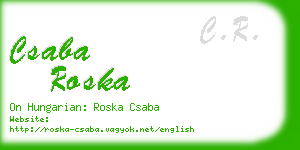 csaba roska business card